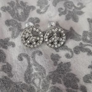 Juicy couture inspired peace sign earrings